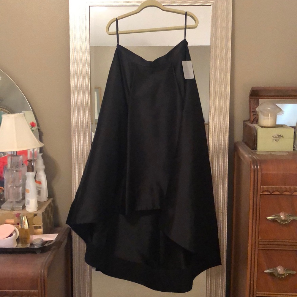 Eliza J satin high low skirt sz 14 black NWT